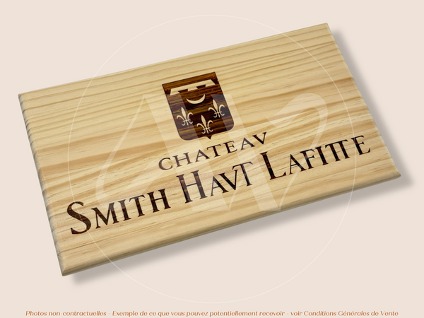 Estampe / Façade d'une caisse de vin en bois du Chateau Smith Haut Lafitte - Bordeaux | Format 6 ou 12 bouteilles = 30x17