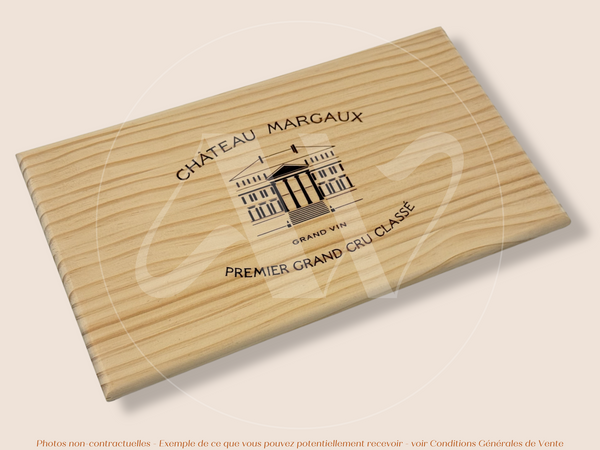 Estampe / Façade d'une caisse de vin en bois du Chateau Margaux - Bordeaux | Format 6 ou 12 bouteilles = 30x17