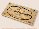Estampe / Façade d'une caisse de vin en bois du Chateau Chasse Spleen - 2016 - Moulis - Médoc - Bordeaux | Format : 30x17 cm