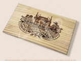 Estampe / Façade d'une caisse de vin en bois du Chateau Palmer - Margaux - Bordeaux | Format 30x17 cm