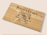 Estampe / Façade d'une caisse de vin en bois du Chateau Pontet Canet - Pauillac - Bordeaux | Format 30x17 cm