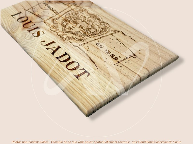 Estampe / Façade d'une caisse de vin en bois de la Maison Louis Jadot - Bourgogne | Format 6 bouteilles = 30x17 cm