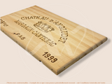 Estampe / Façade d'une caisse de vin en bois du Chateau d'Angludet - 1999 - Margaux - Bordeaux | Format : 30x17 cm