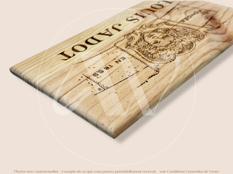 Estampe / Façade d'une caisse de vin en bois de la Maison Louis Jadot - Bourgogne | Format 6 bouteilles = 30x17 cm