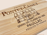 Estampe / Façade d'une caisse de vin en bois du Chateau Pontet Canet - Pauillac - Bordeaux | Format 30x17 cm
