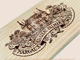 Estampe / Façade d'une caisse de vin en bois du Chateau Palmer - Margaux - Bordeaux | Format 30x17 cm