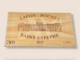 Estampe / Façade d'une caisse de vin en bois du Chateau Lafon Rochet - Saint Estephe - 2015 - Bordeaux | Format 30x17 cm