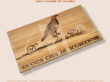 Estampe / Façade d'une caisse de vin en bois du Domaine des Perdrix - Bourgogne | Format 6 bouteilles = 30x17