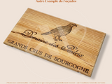 Estampe / Façade d'une caisse de vin en bois du Domaine des Perdrix - Bourgogne | Format 6 bouteilles = 30x17