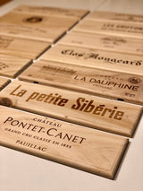 Estampe / Façade d'une caisse de vin en bois du Chateau Pontet Canet - Bordeaux | Format 1 bouteille = 30x9 cm