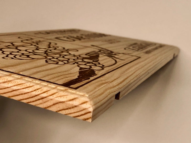 Estampe / Façade d'une caisse de vin en bois du Domaine Guigal - La Turque - Cote-Rotie | Format 6 bouteilles = 30x17 cm