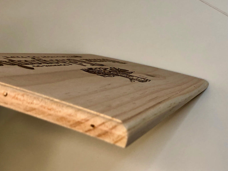 Estampe / Façade d'une caisse de vin en bois du Domaine du Vieux Télégraphe - Rhone | Format 6 bouteilles = 30x17 cm