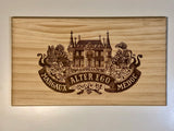 Estampe / Façade d'une caisse de vin en bois du Chateau Palmer - Alter Ego - Margaux - Bordeaux | Format 6 bouteilles = 30x17 cm