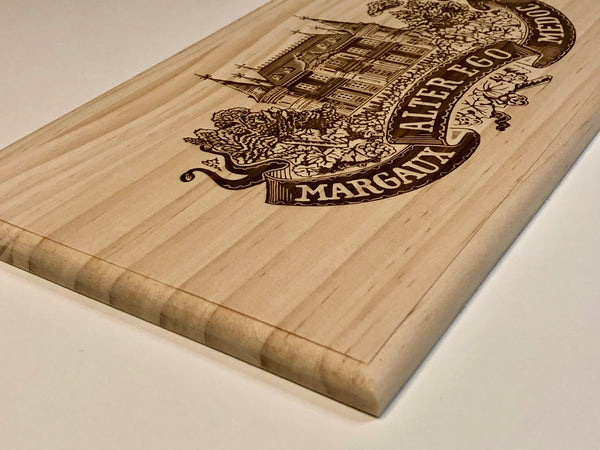 Estampe / Façade d'une caisse de vin en bois du Chateau Palmer - Alter Ego - Margaux - Bordeaux | Format 6 bouteilles = 30x17 cm