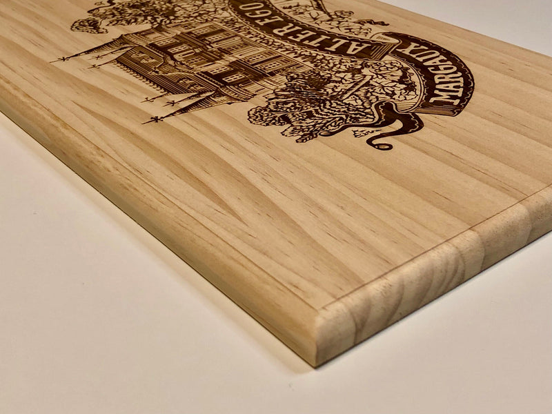 Estampe / Façade d'une caisse de vin en bois du Chateau Palmer - Alter Ego - Margaux - Bordeaux | Format 6 bouteilles = 30x17 cm