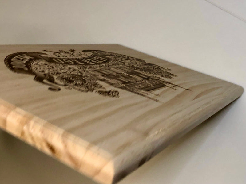 Estampe / Façade d'une caisse de vin en bois du Chateau Palmer - Alter Ego - Margaux - Bordeaux | Format 6 bouteilles = 30x17 cm