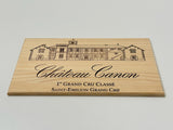 Estampe / Façade d'une caisse de vin en bois du Chateau Canon - Bordeaux | Format 6 ou 12 bouteilles = 30x17 cm