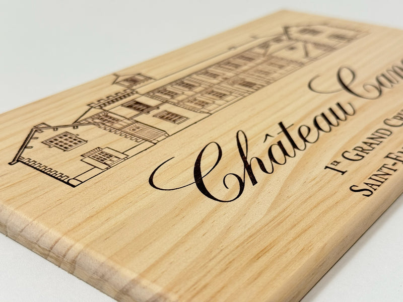 Estampe / Façade d'une caisse de vin en bois du Chateau Canon - Bordeaux | Format 6 ou 12 bouteilles = 30x17 cm