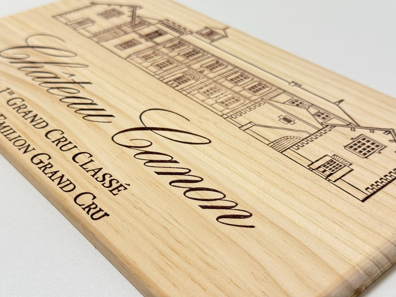Estampe / Façade d'une caisse de vin en bois du Chateau Canon - Bordeaux | Format 6 ou 12 bouteilles = 30x17 cm