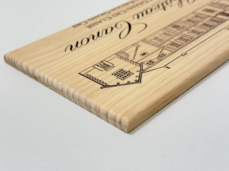Estampe / Façade d'une caisse de vin en bois du Chateau Canon - Bordeaux | Format 6 ou 12 bouteilles = 30x17 cm