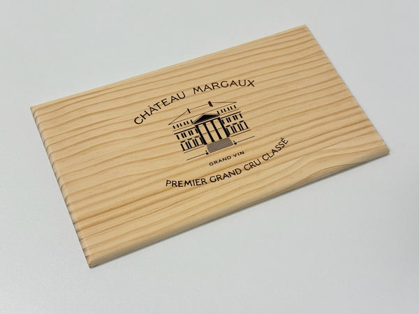 Estampe / Façade d'une caisse de vin en bois du Chateau Margaux - Bordeaux | Format 6 ou 12 bouteilles = 30x17