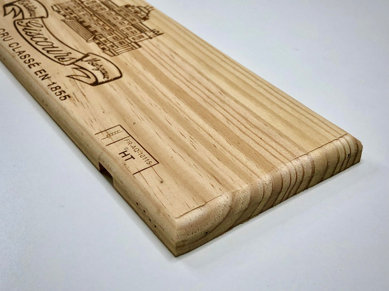 Estampe / Façade d'une caisse de vin en bois du Chateau Giscours - Bordeaux | Format 6 bouteille = 30x9 cm