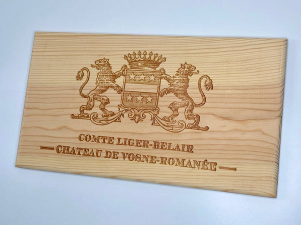 Estampe / Façade d'une caisse de vin en bois du Domaine du Comte Liger Belair - Bourgogne | Format 12 bouteilles = 30x17 cm