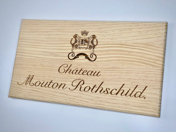 Estampe / Façade d'une caisse de vin en bois du Chateau Mouton Rothschild - Bordeaux | Format 12 bouteilles = 30x17 cm