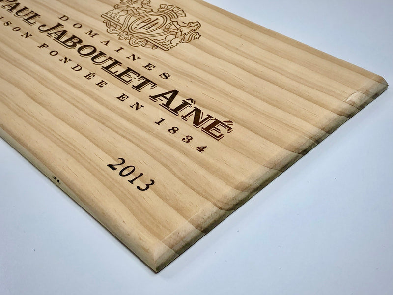 Estampe / Façade d'une caisse de vin en bois du Domaine Paul Jaboulet Ainé - Bourgogne | Format 6 bouteilles = 30x17