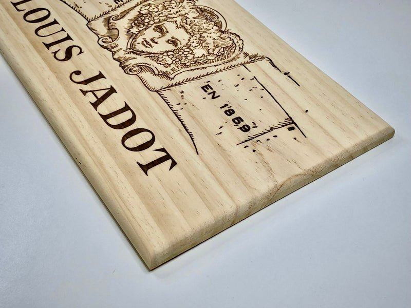 Estampe / Façade d'une caisse de vin en bois de la Maison Louis Jadot - Bourgogne | Format 6 bouteilles = 30x17 cm