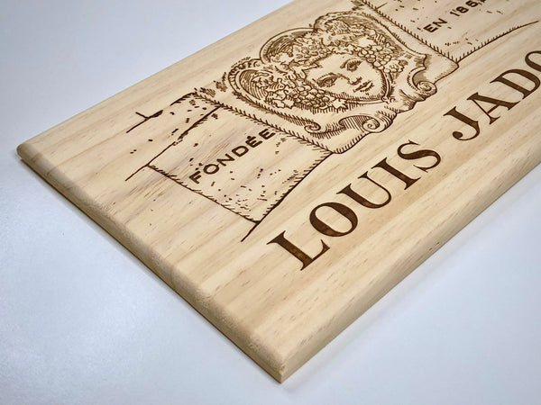 Estampe / Façade d'une caisse de vin en bois de la Maison Louis Jadot - Bourgogne | Format 6 bouteilles = 30x17 cm