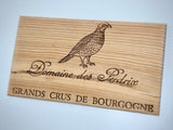 Estampe / Façade d'une caisse de vin en bois du Domaine des Perdrix - Bourgogne | Format 6 bouteilles = 30x17