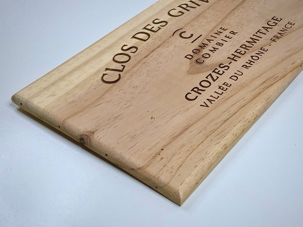 Estampe / Façade d'une caisse de vin en bois du Domaine du Clos des Grives - Vallée du Rhône | Format 6 bouteilles = 30x17