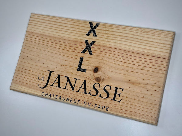 Estampe / Façade d'une caisse de vin en bois du Domaine de la Janasse - Vallée du Rhone | Format 6 bouteilles = 30x17 cm