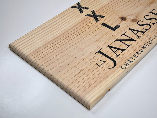 Estampe / Façade d'une caisse de vin en bois du Domaine de la Janasse - Vallée du Rhone | Format 6 bouteilles = 30x17 cm