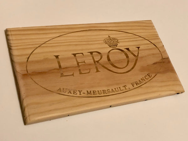 Estampe / Façade d'une caisse de vin en bois du Domaine Leroy - Bourgogne | Format 6 bouteilles = 30x17 cm