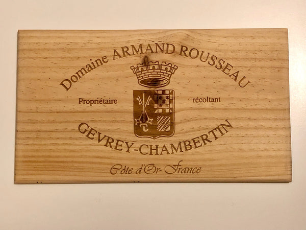 Estampe / Façade d'une caisse de vin en bois du Domaine Armand ROUSSEAU - Bourgogne | Format 6 bouteilles = 30x17 cm