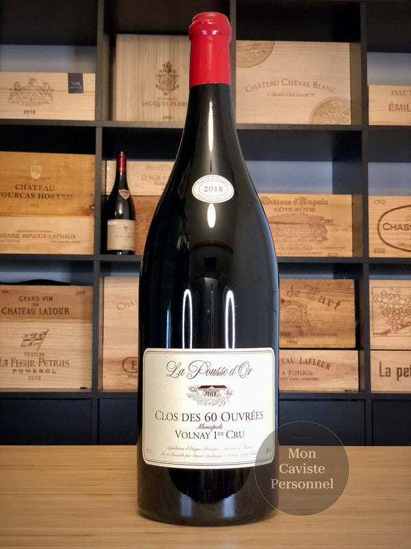 Domaine de la Pousse d'Or  |  Volnay  |  Premier Cru  |  "CLOS DES 60 OUVREES » en Monopole  |  2018  |  Jéroboam  |  Caisse Bois